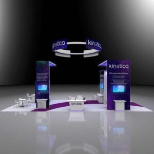 Kinetica open booth layout for better visitor flow