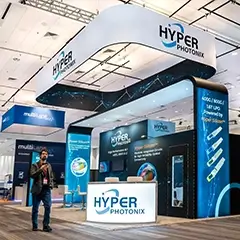 Hyper Photonix 20×30 Trade Show Exhibit at OFC Show for functional booth design
