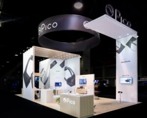 Pico 30×40 custom rental exhibit at CES Las Vegas with visible graphics