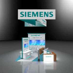 Siemens trade show exhibit helping small businesses increase brand visibility