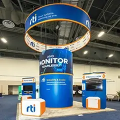 Custom trade show booth display at an exhibition