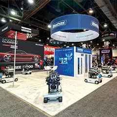 50x50 Custom Trade Show Booth at SEMA, Designed and Built By Exponents in Las Vegas, NV