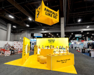 20x20 Trade Show booth for Animals Like Us at Super Zoo Show
