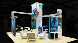Integrated exhibit design and seating area