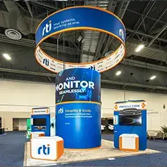 RTI 20×20 custom exhibit at CES with strong graphics