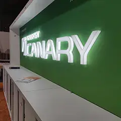Backlit lettering for brand visibility