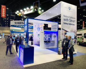 30x30 Trade Show Booth Rental for Safefleet at APTA TRANSform in Orlando, FL