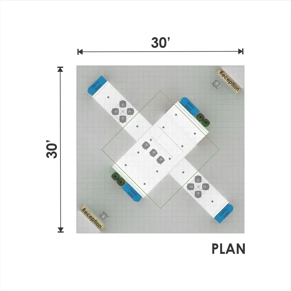 30x30 booth rental RLU3030 35 - image10