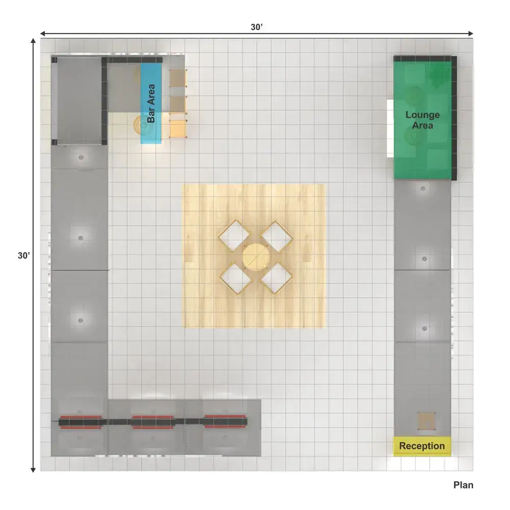 30x30 booth rental RLU3030 130 - image12