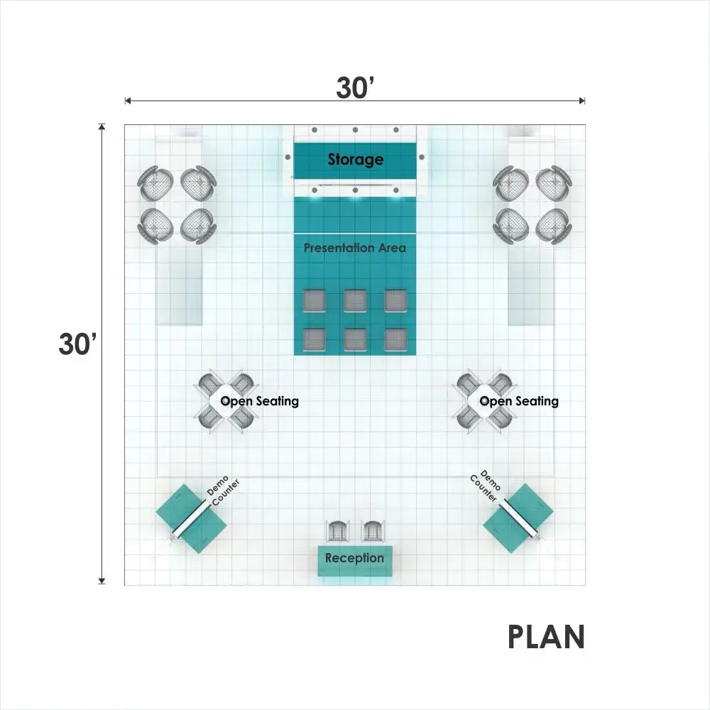30x30 booth rental RLU3030 140 - image11