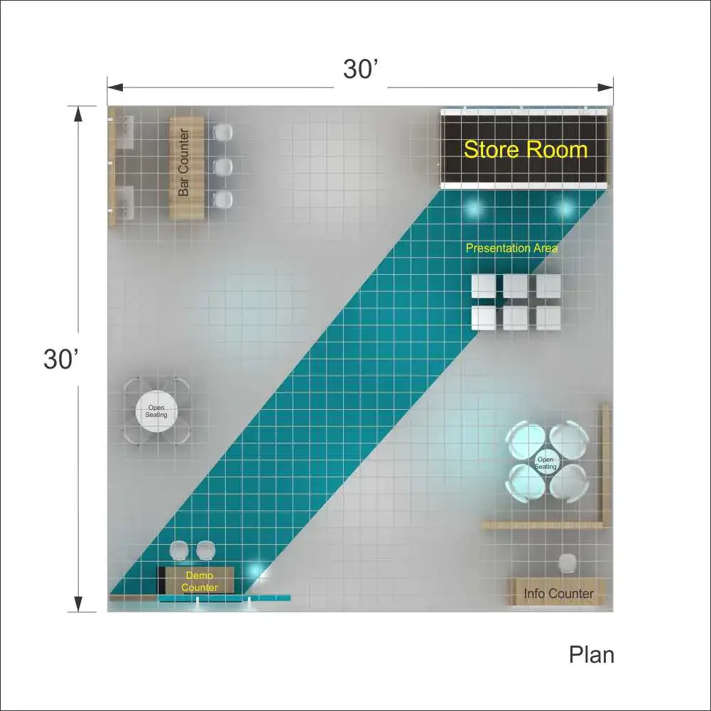 30x30 booth rental RLU3030 150 - image13