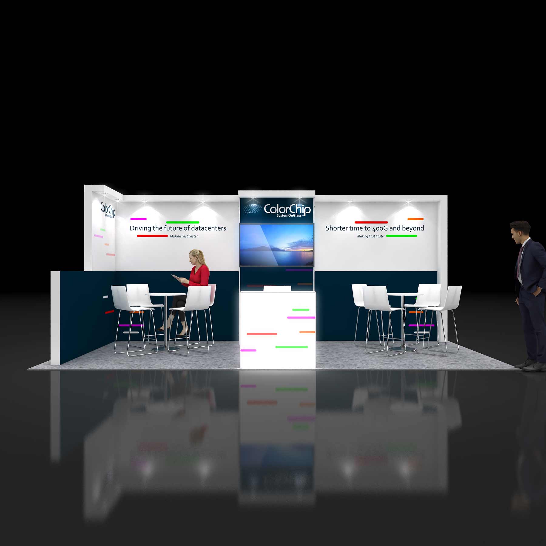 10x20 Booth Rental with front view - PAL1020 01
