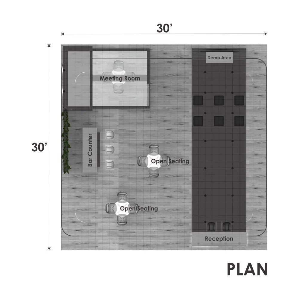 30x30 booth rental RLU3030 120 - image10