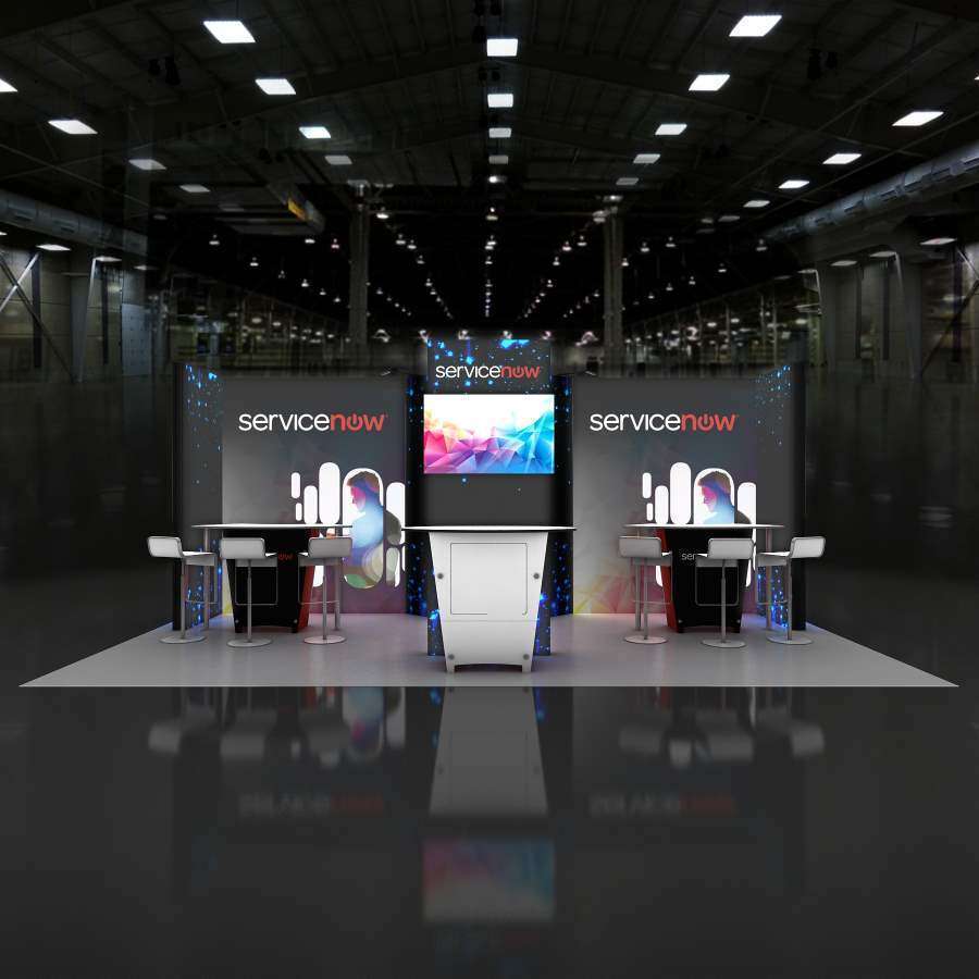 10x20 Trade Show Exhibit with Front View - PLU1020 10