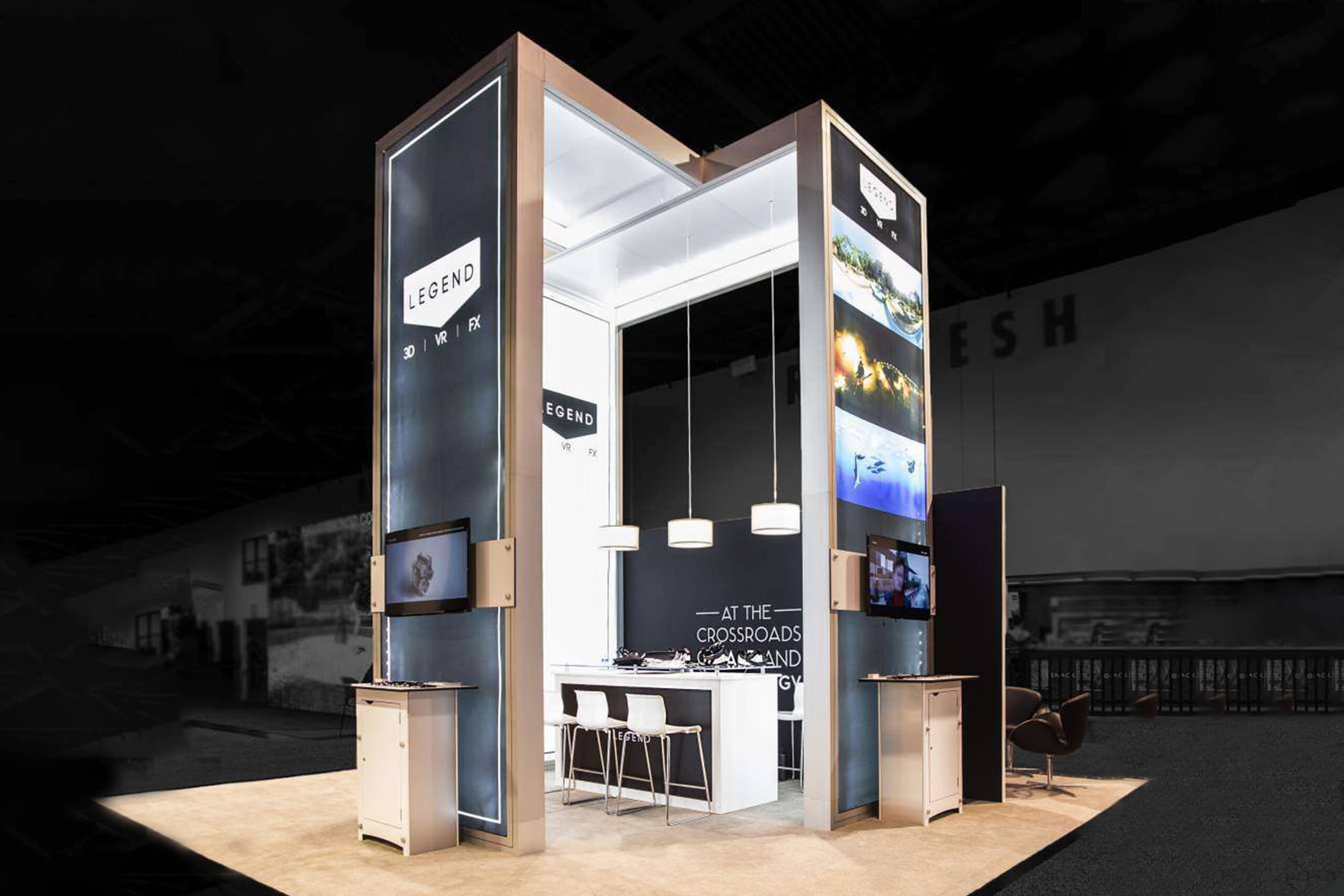 Legend 3D's minimalist yet engaging booth at Siggraph
