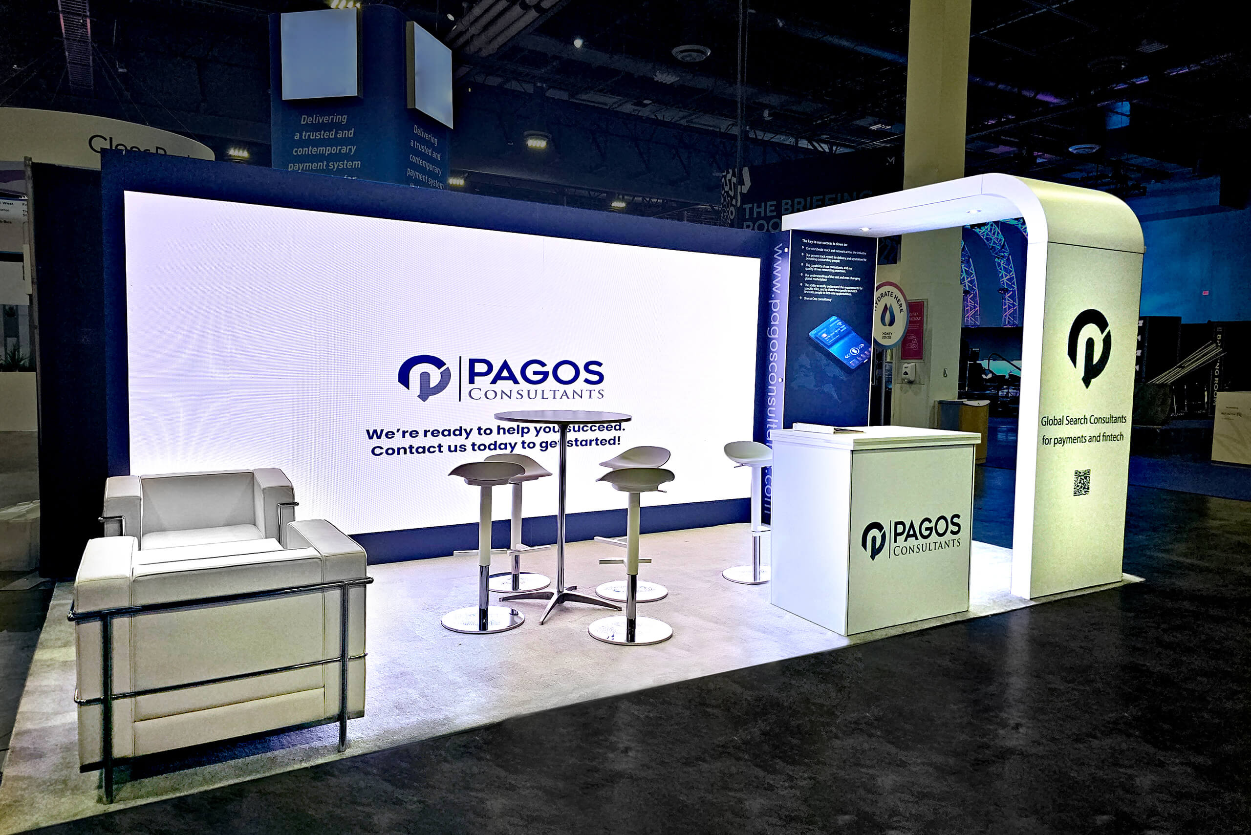 Pagos Consultants 10x20 trade show booth rental at Money20/20