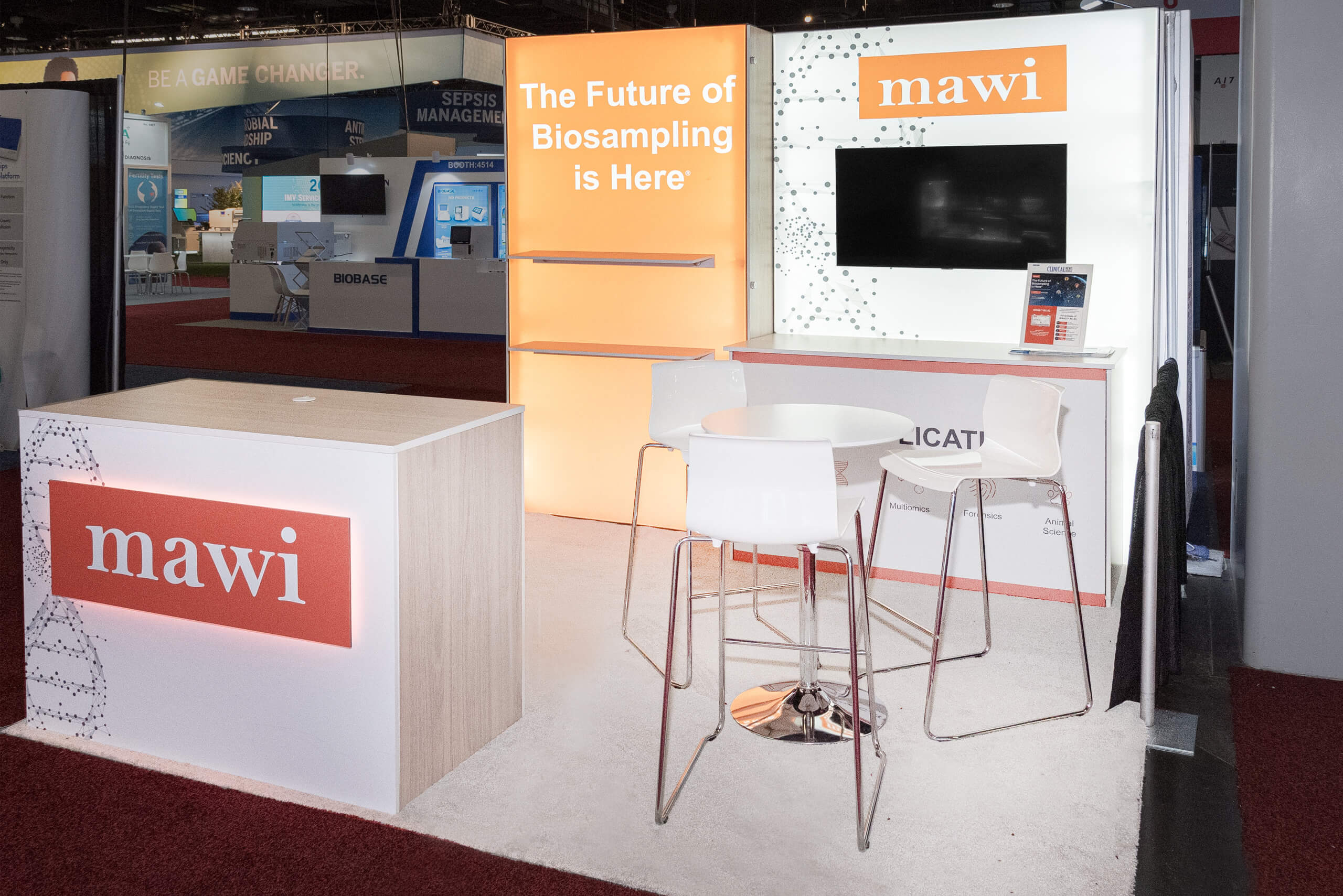 Mawi 10x10 exhibit rentals at AACC Expo