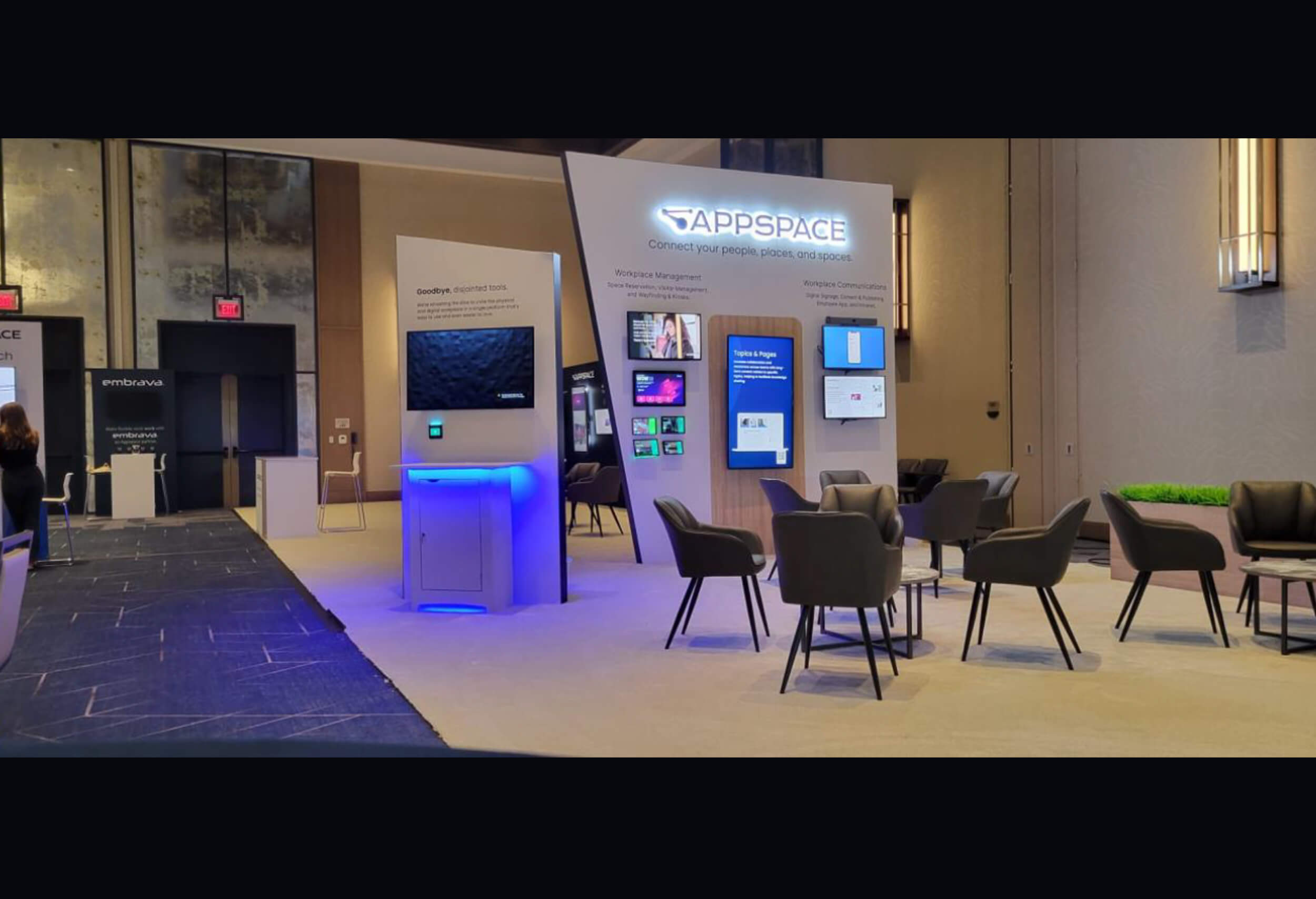 Appspace 20x50 trade show booth rentals at InfoComm, Orlando