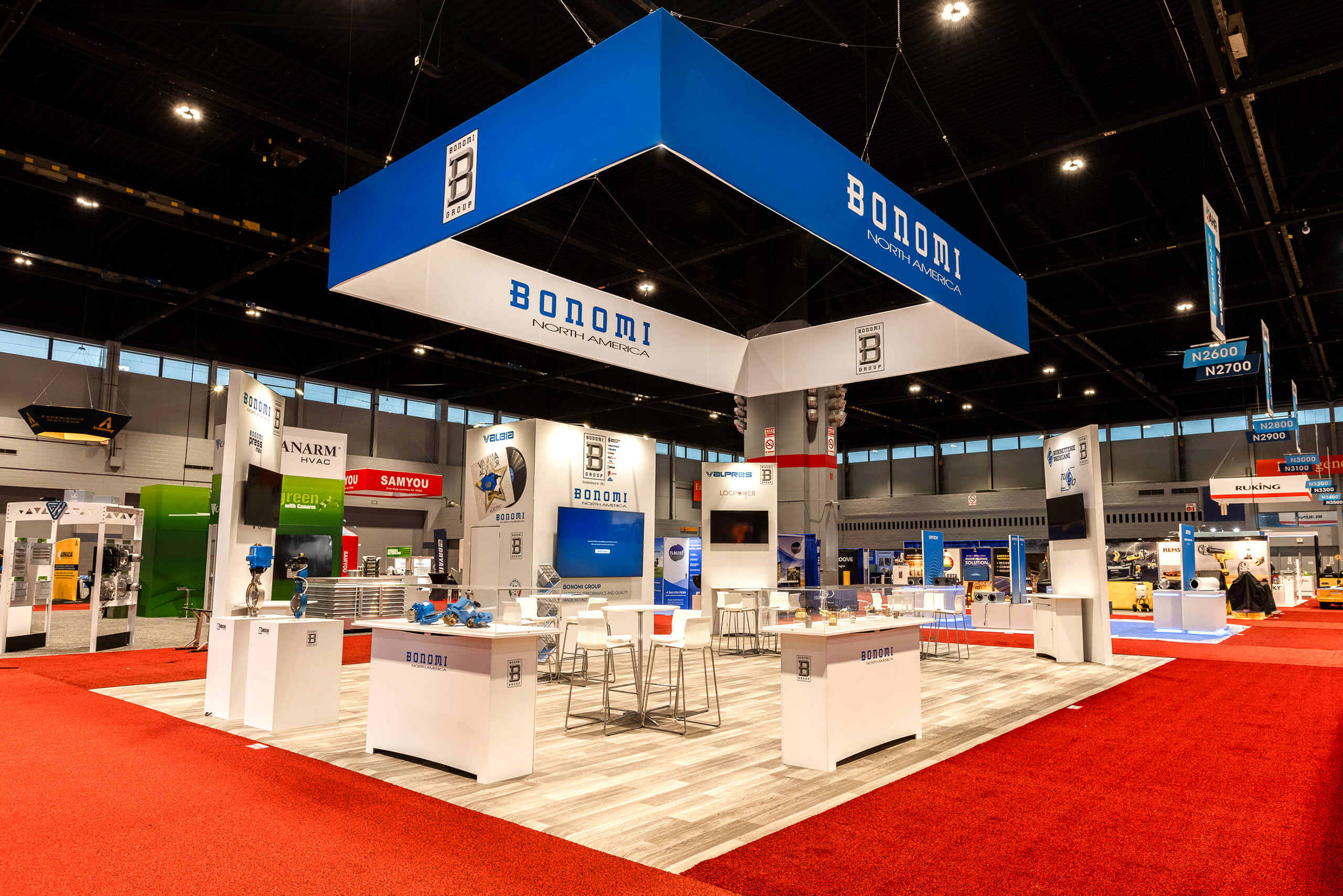 Bonomi 30x40 custom booth rentals at AHR Expo, Chicago