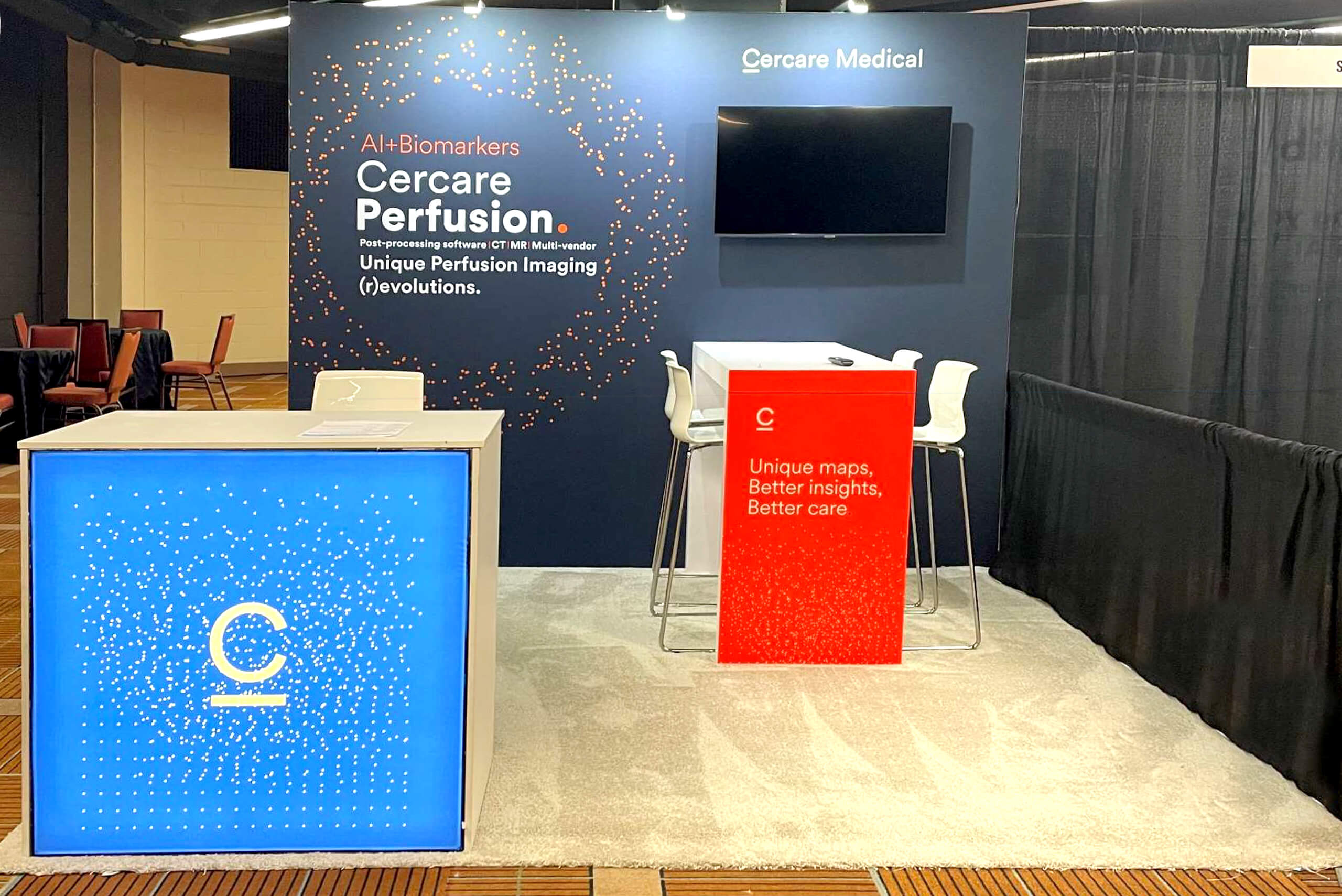 Cercare Medical 10x10 custom booth rentals at American Society of Neuroradiology