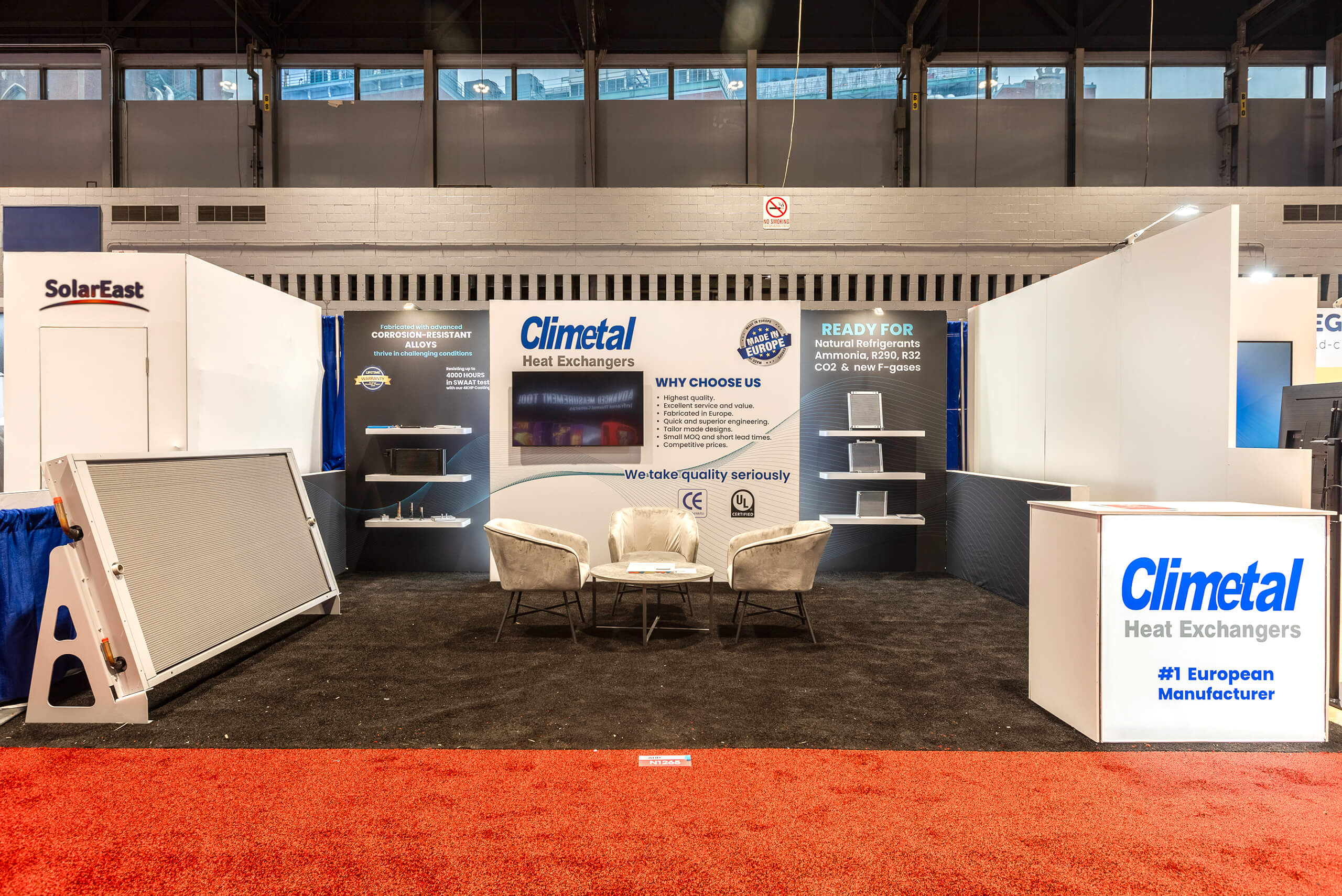 Climetal Heat Exchanges 10x30 trade show booth rentals at AHR Expo