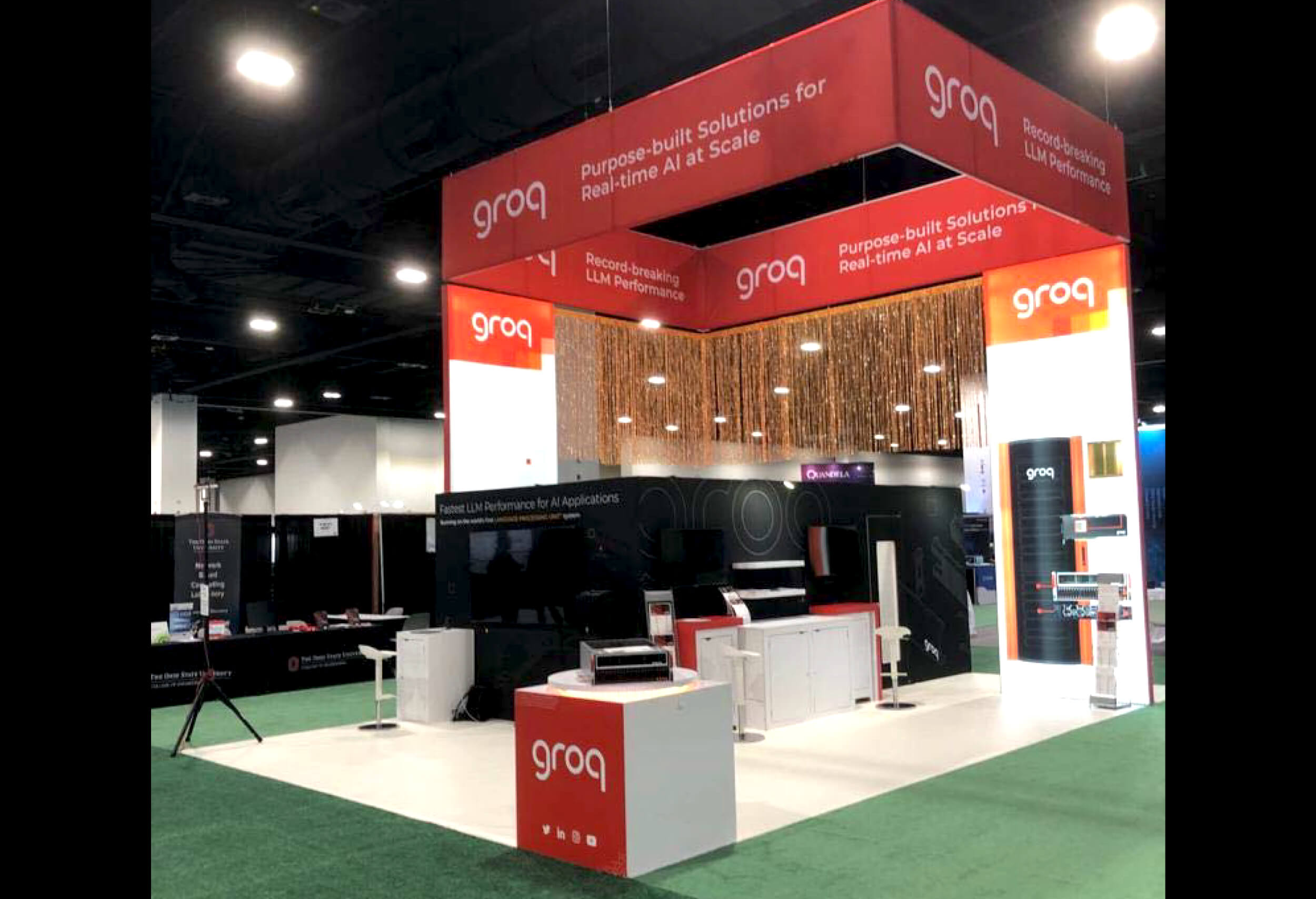 Groq 20x30 custom exhibit rentals at Super Computers
