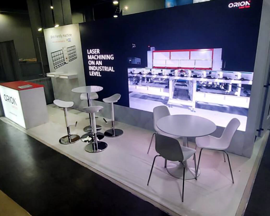 Lab Motion Systems 10x20 trade show booth display rentals at GlassBuild America