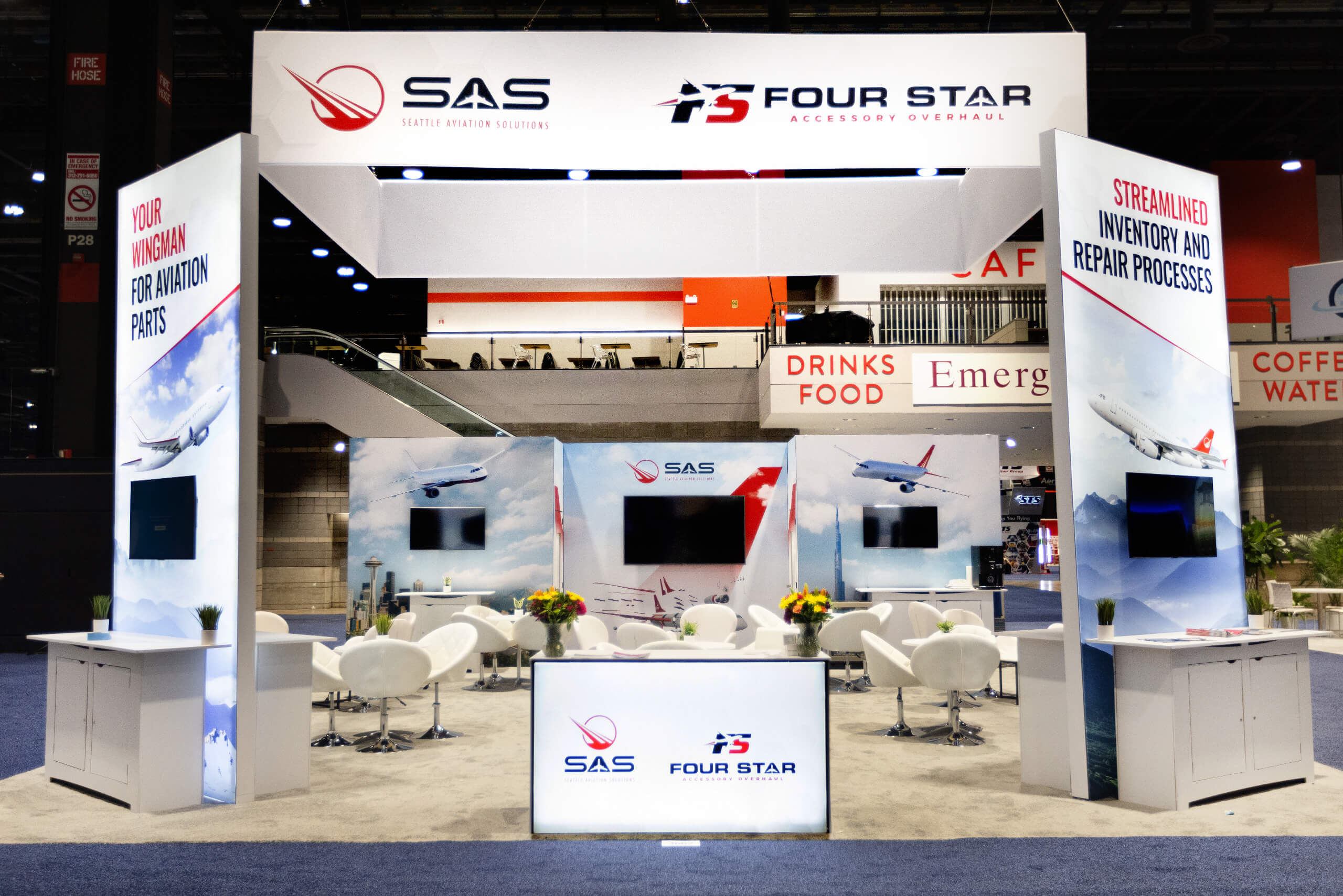 Seattle AV 30x40 custom exhibit rentals at Aviation Week MRO Americas