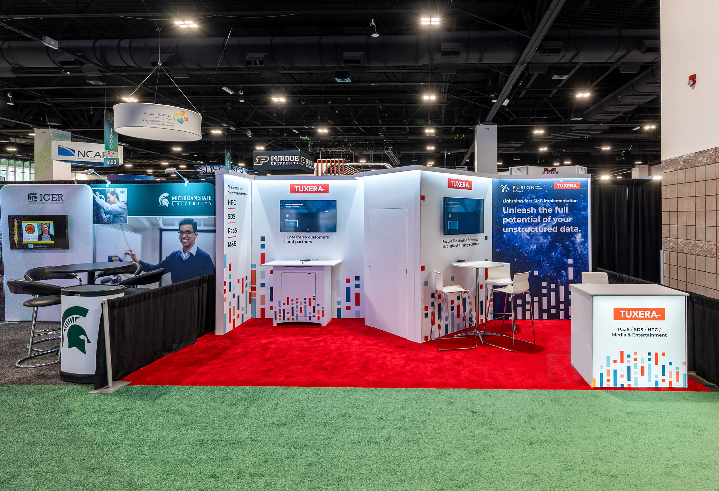 Tuxera 10x20 trade show display rentals at Super Computers