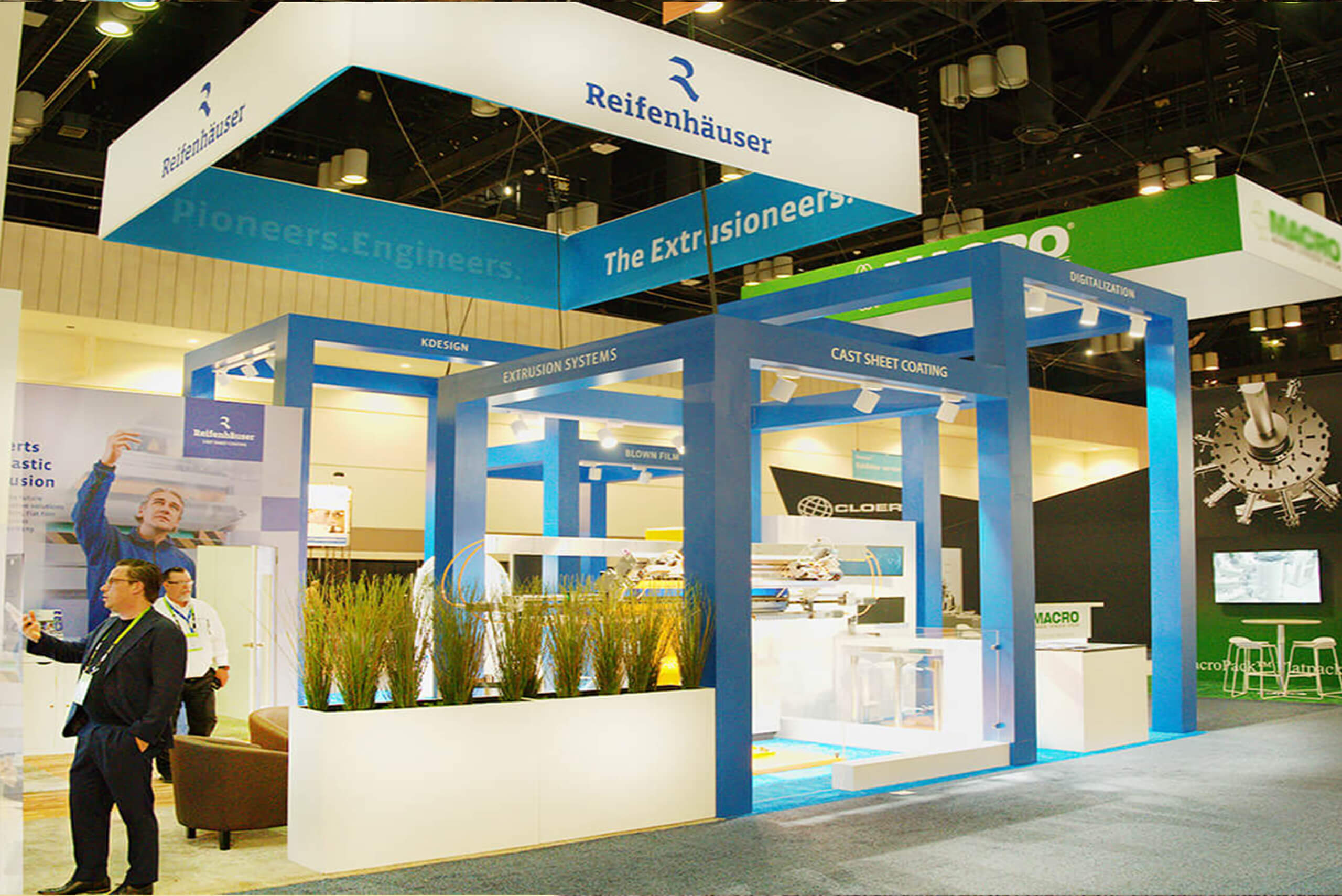 Reifenhauser 50x50 custom booth rentals at NPE show