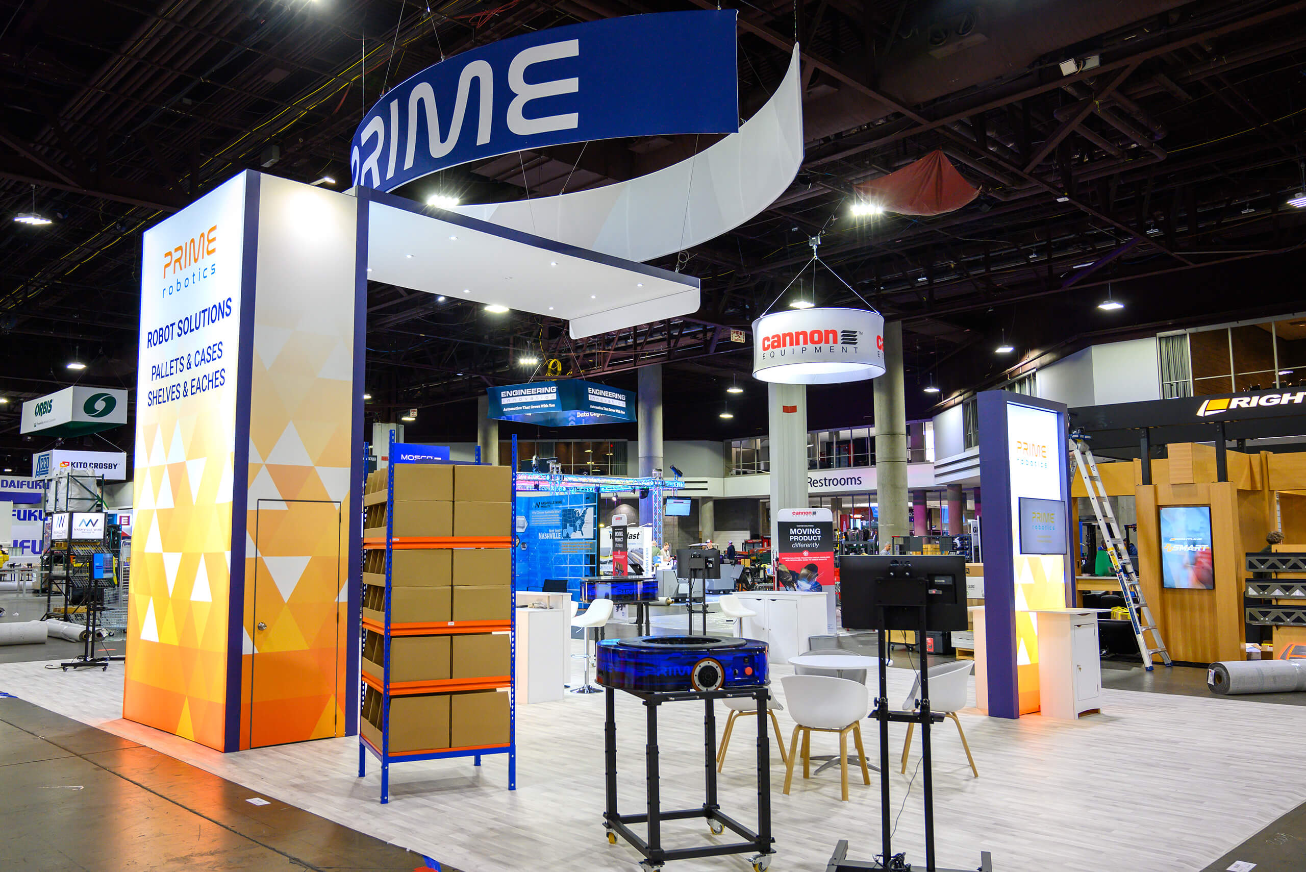 Prime Robotics 30x50 custom booth rentals at Modex, Atlanta
