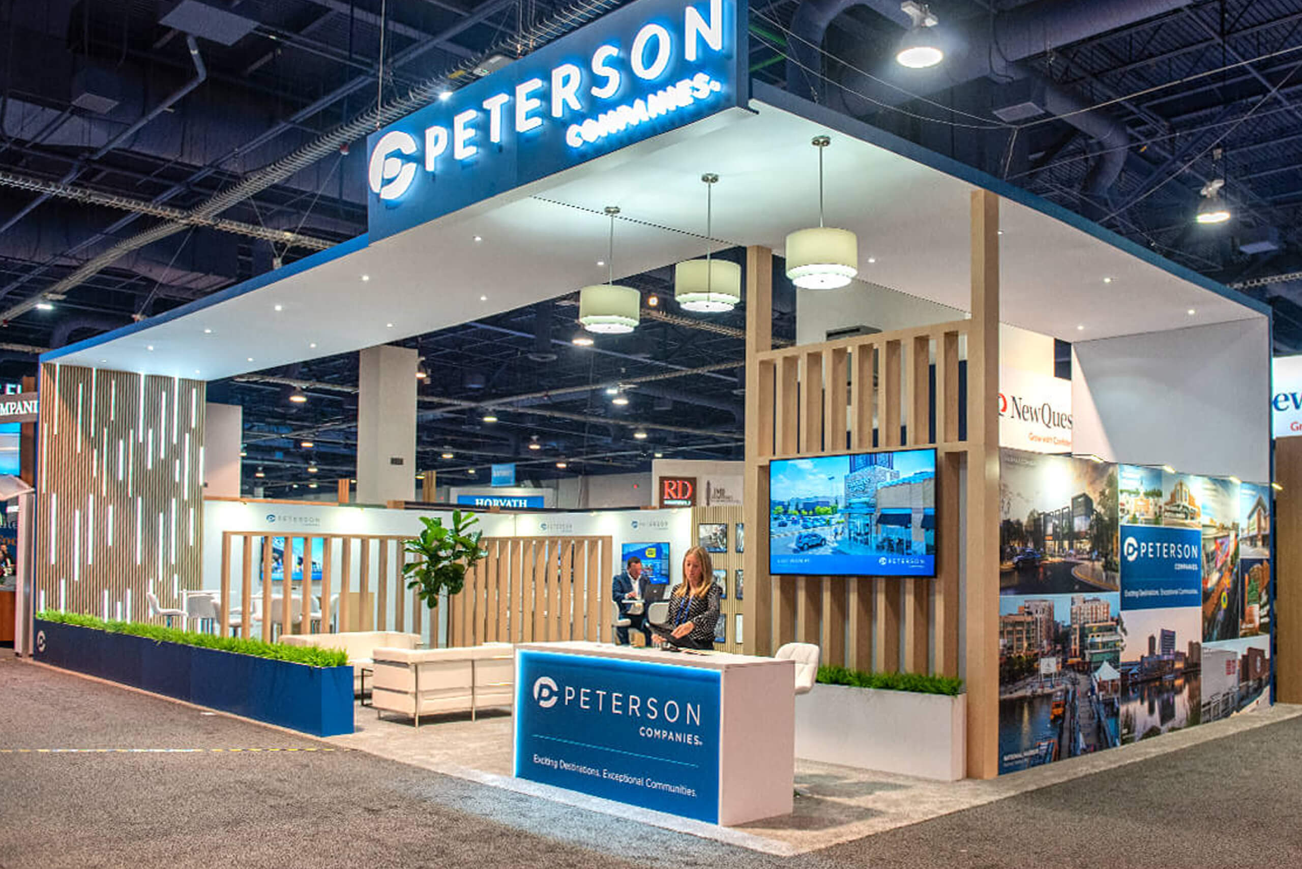 Peterson Companies 30x50 custom booth rentals at ICSC, Las Vegas