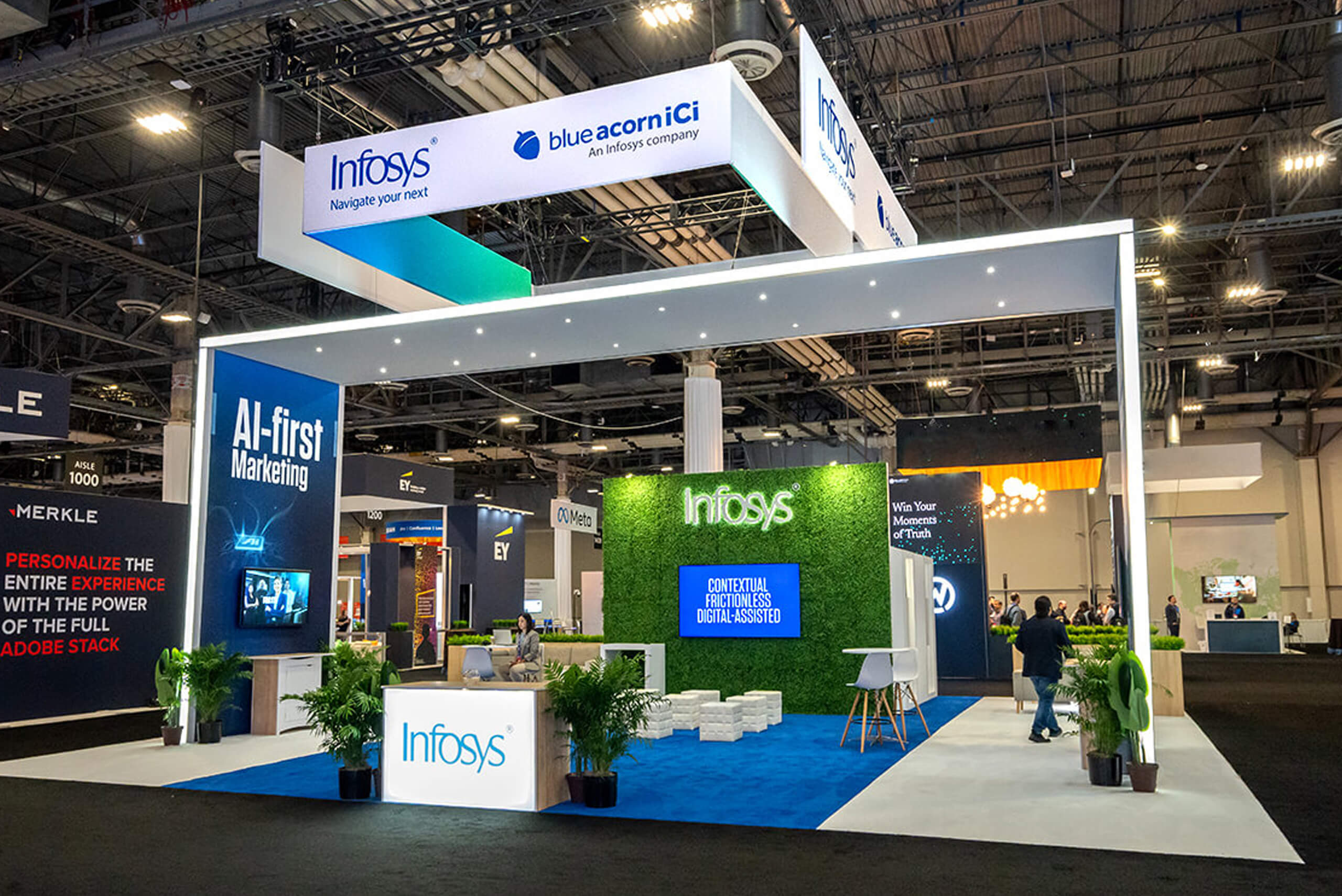 Infosys 40x40 trade show exhibit rentals at Adobe Summit Show