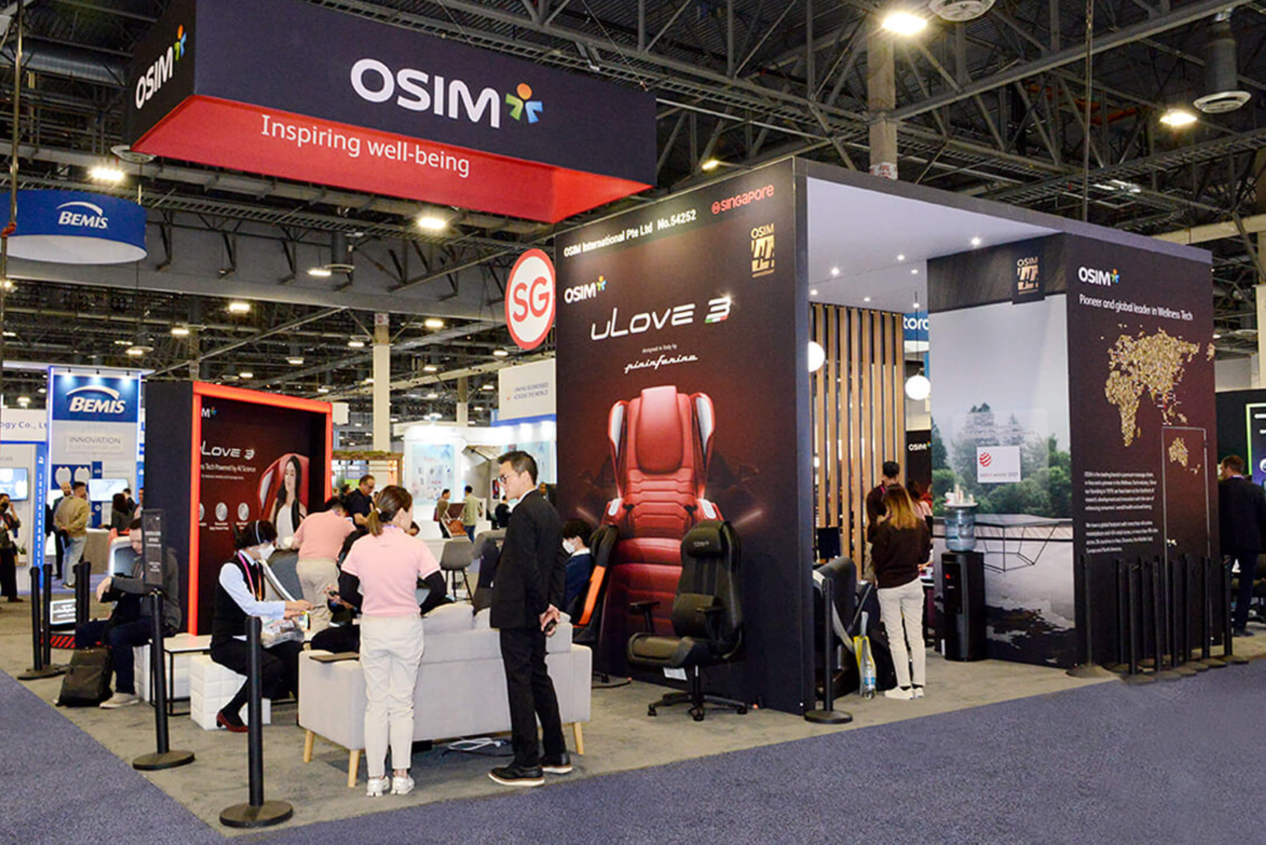 OSIM 30x50 trade show exhibit rental at CES