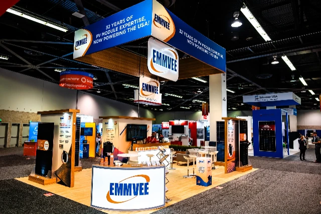 Emmvee 20x30 trade show exhibit rentals at RE+ Events & Solar power International 