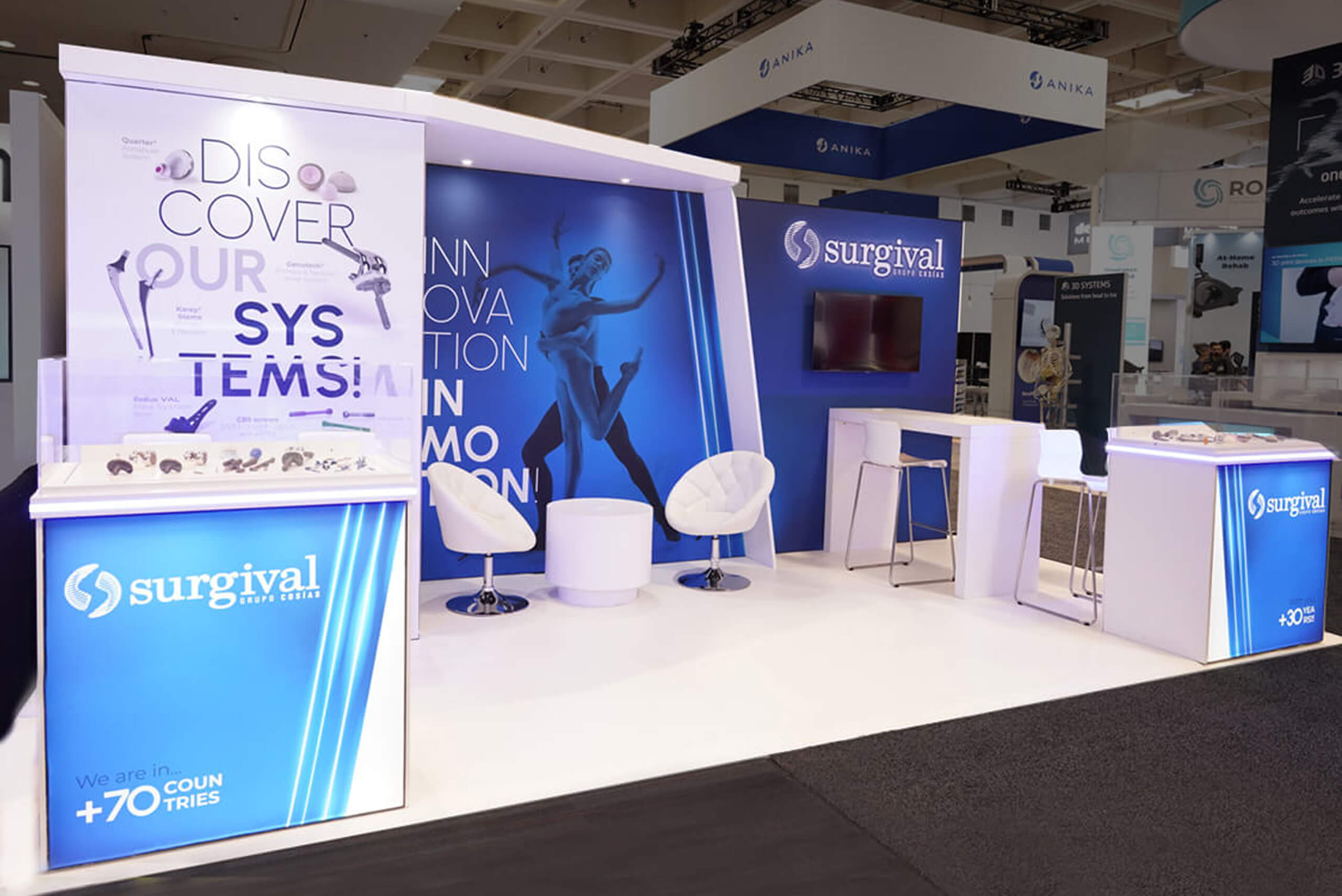 Surgival 10x30 custom booth rental at AAOS