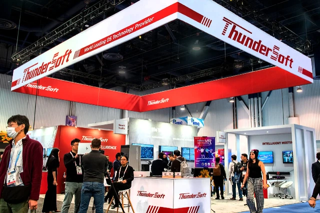 Thunder Soft 30x40 trade show exhibit rentals at CES show, Las Vegas