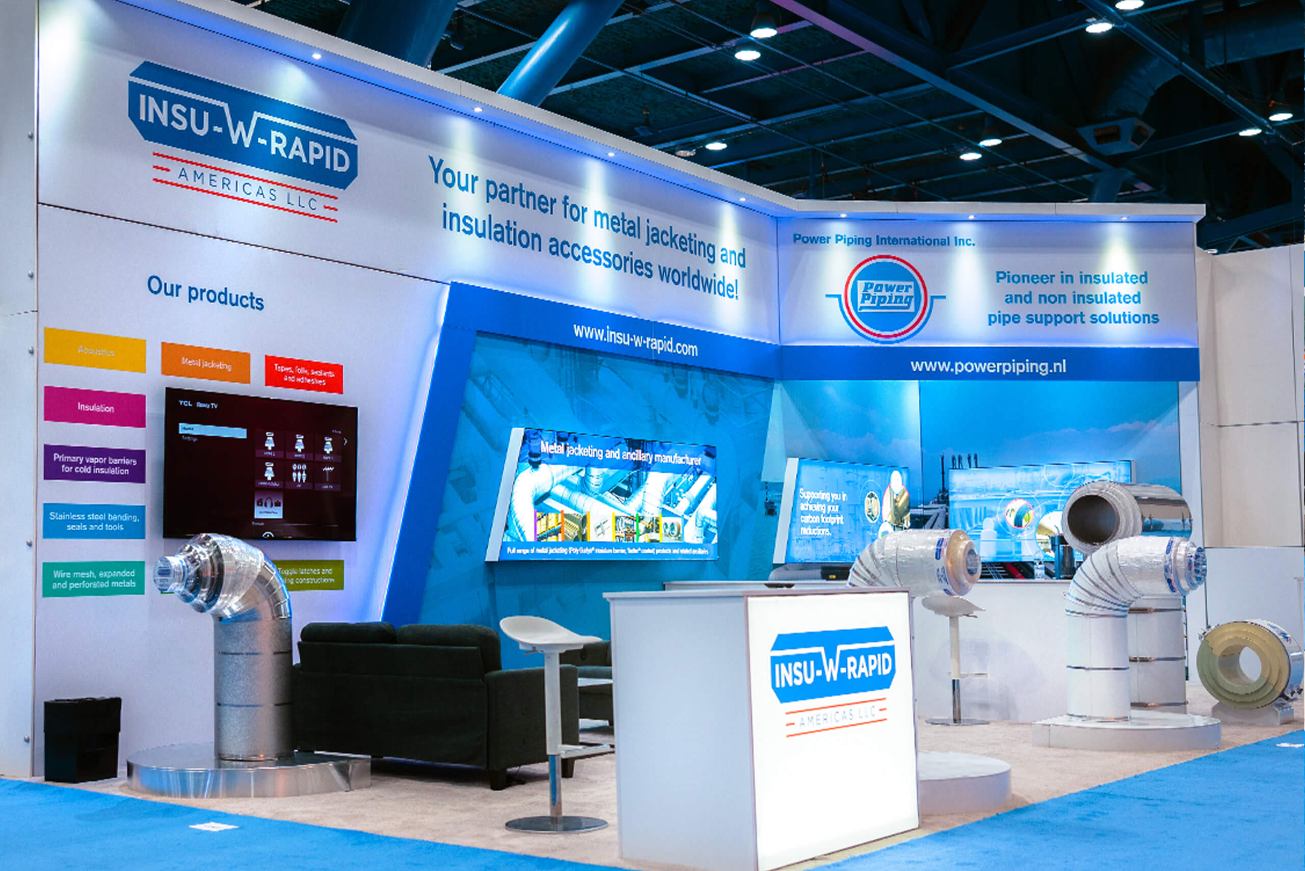 INSU-W-RAPID 20x40 custom booth rental at GASTECH
