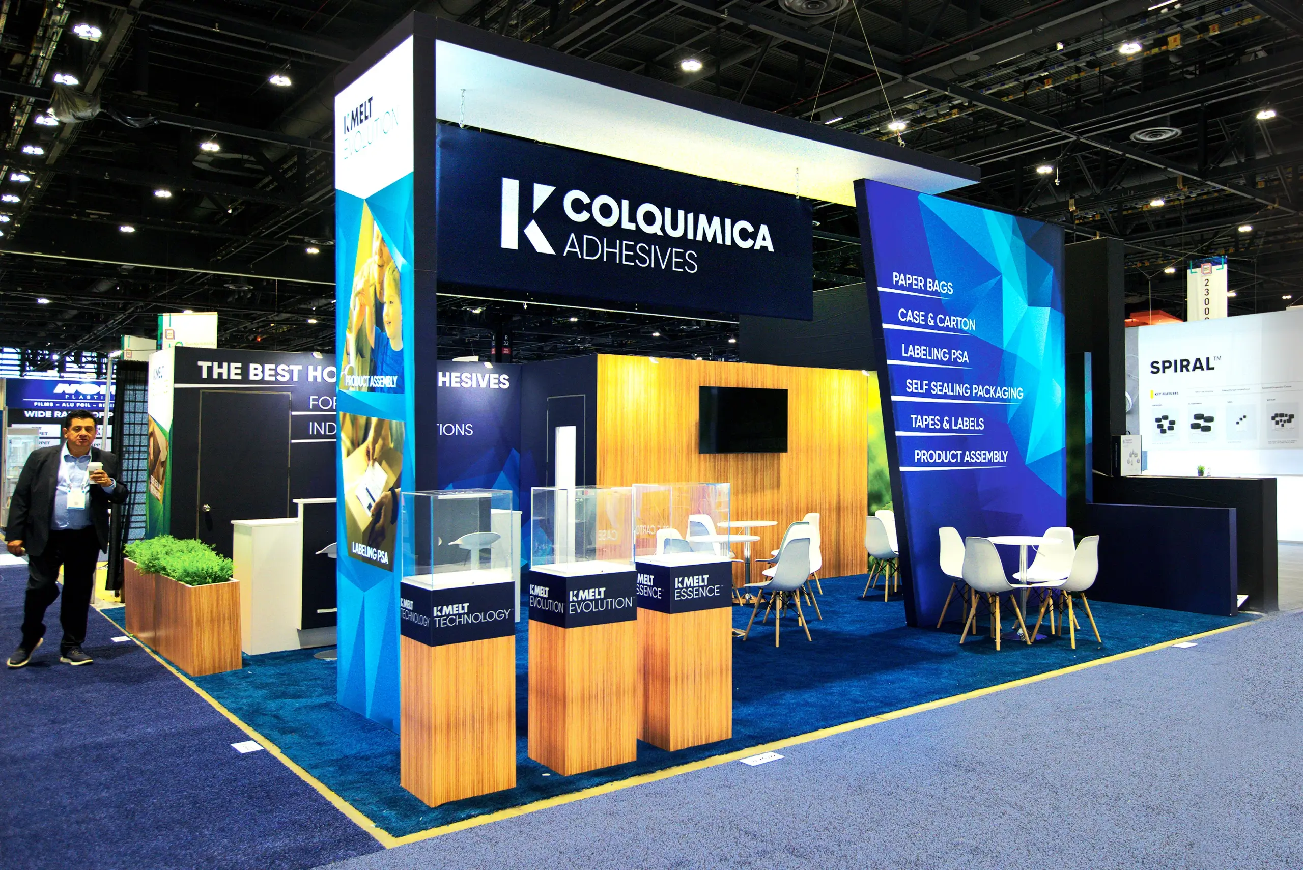 COLQUIMICA ADHESIVES 20x30 Trade Show booth rental at Pack Expo International