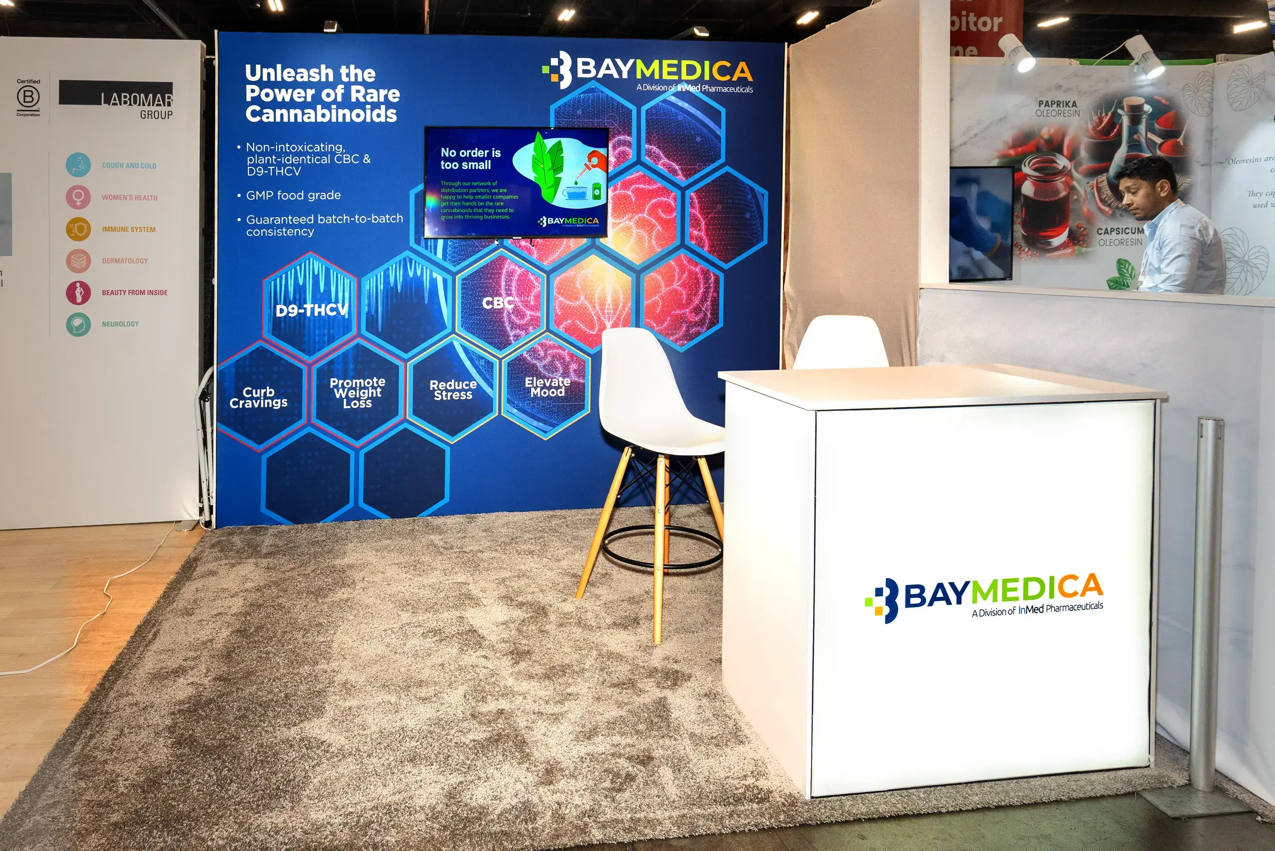 BAYMEDICA 20x20 custom booth rental at SupplySide West