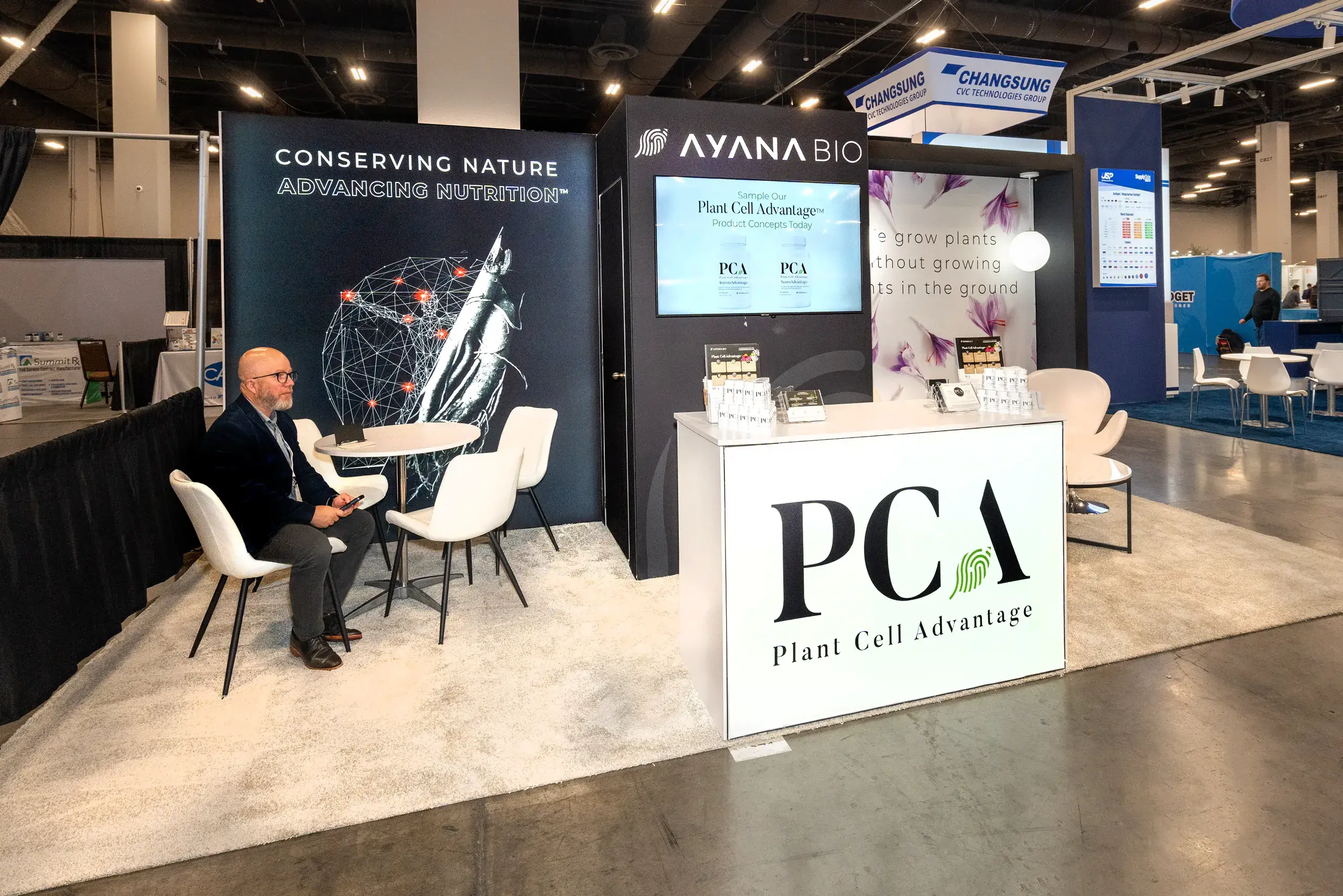 AYANA BIO 10x20 trade show display at SupplySide West
