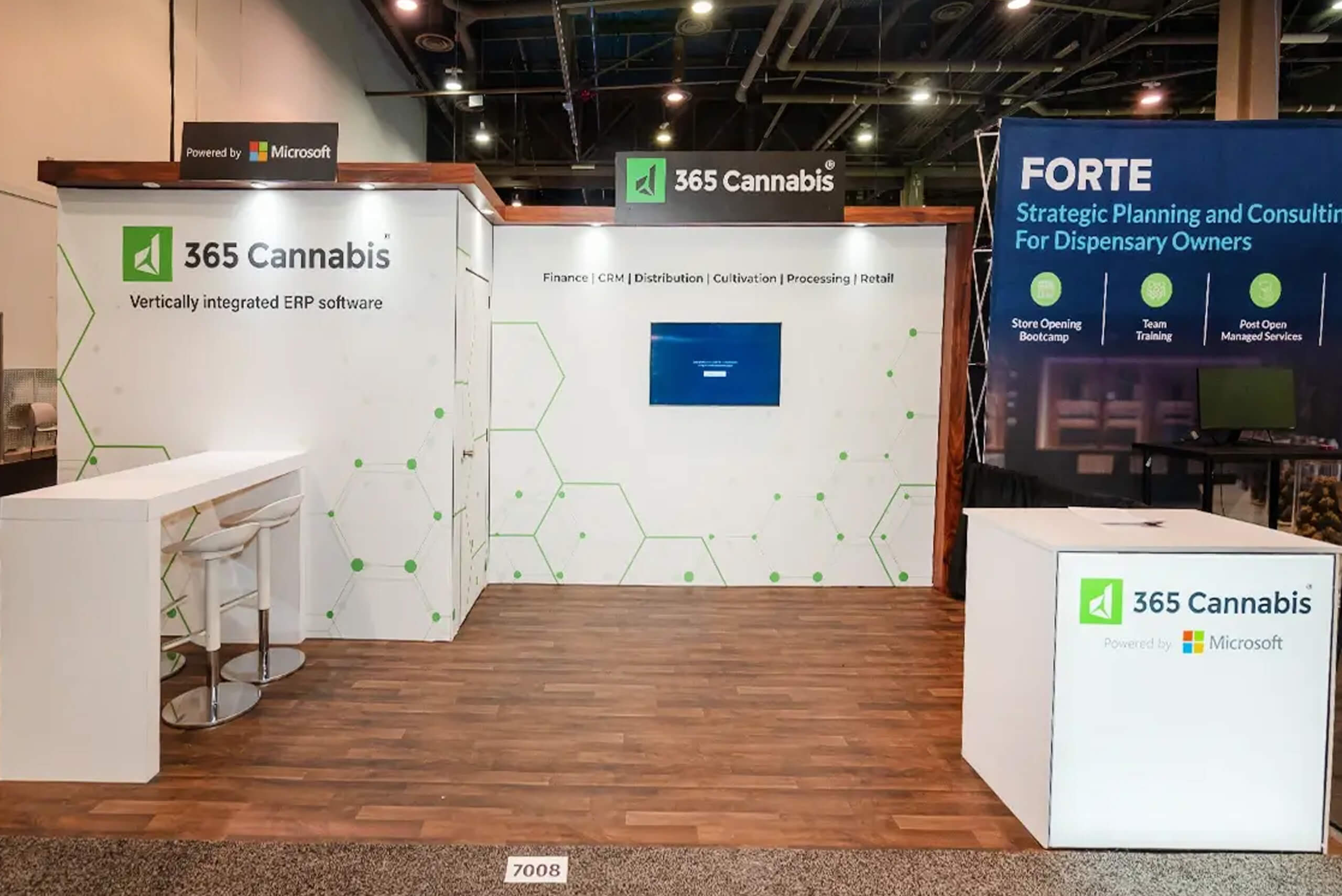 365 Cannabis 10x20 custom exhibit rental at MJBizCon 
