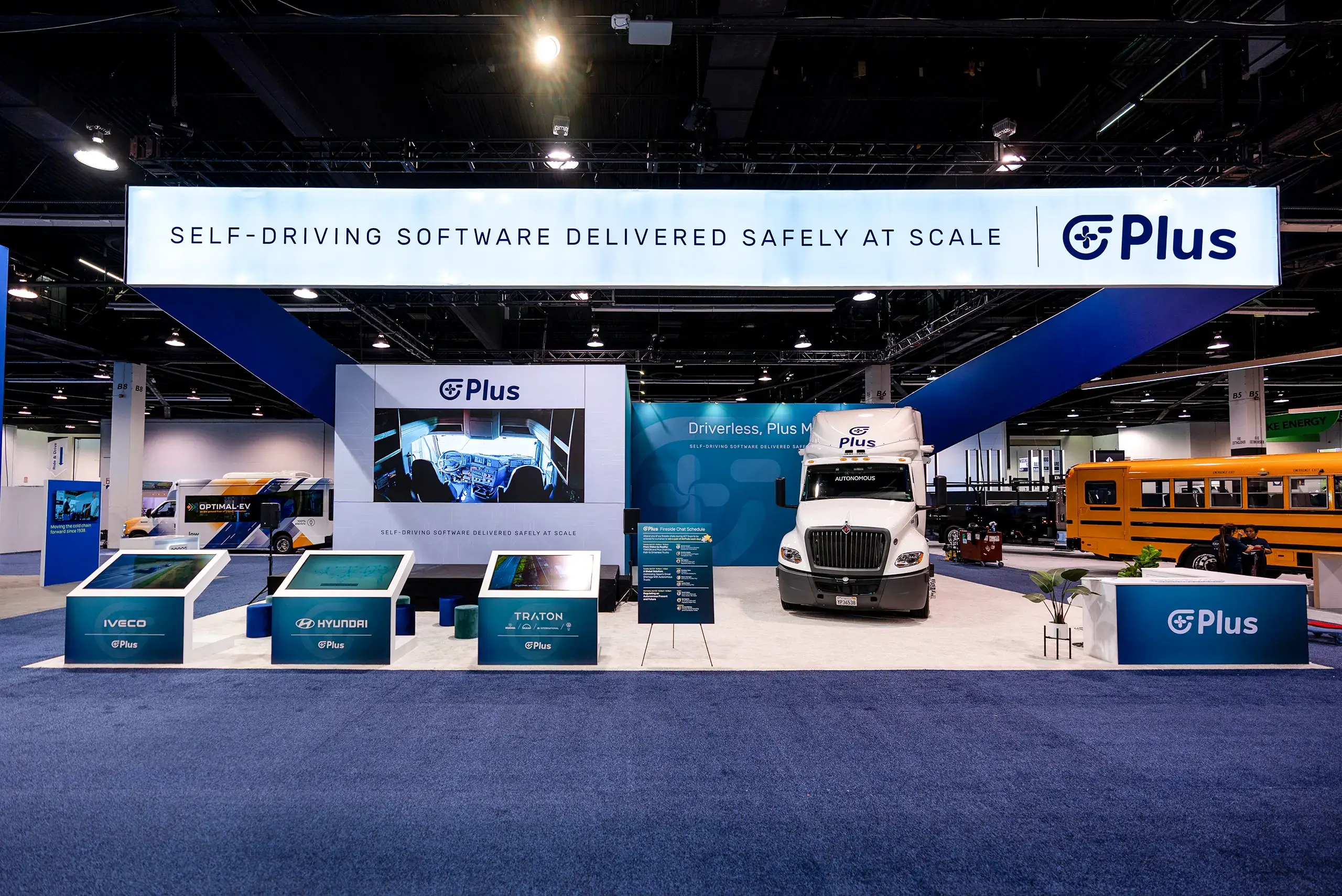 Plus AI 40x50 trade show booth rental at ACT Expo