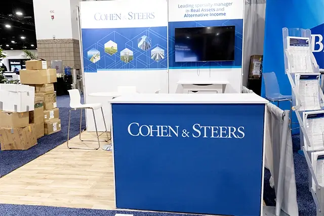 10x10 Trade Show Display for Cohen & Steers at Schwab IMPACT, Designed and Built by Exponents in Denver, CO