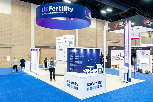 20x40 Custom Exhibit Rental for US Fertility at ASRM, Designed and Built by Exponents in San Antonio, TX