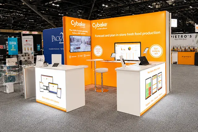 10x10 Trade Show Display for Cybake at IDDBA, Designed and Built by Exponents in Orlando, FL