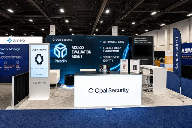 10x20 Trade Show Display for Opal Security at Identiverse, Designed and Built by Exponents in Las Vegas