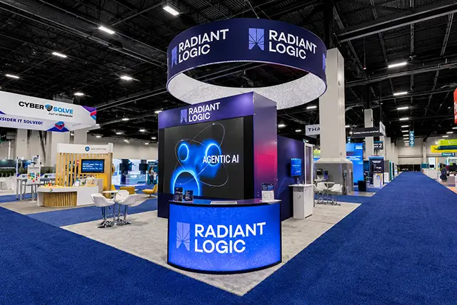 20x30 Custom Booth Rental for Radiant Logic at Identiverse, Designed and Built by Exponents in Las Vegas